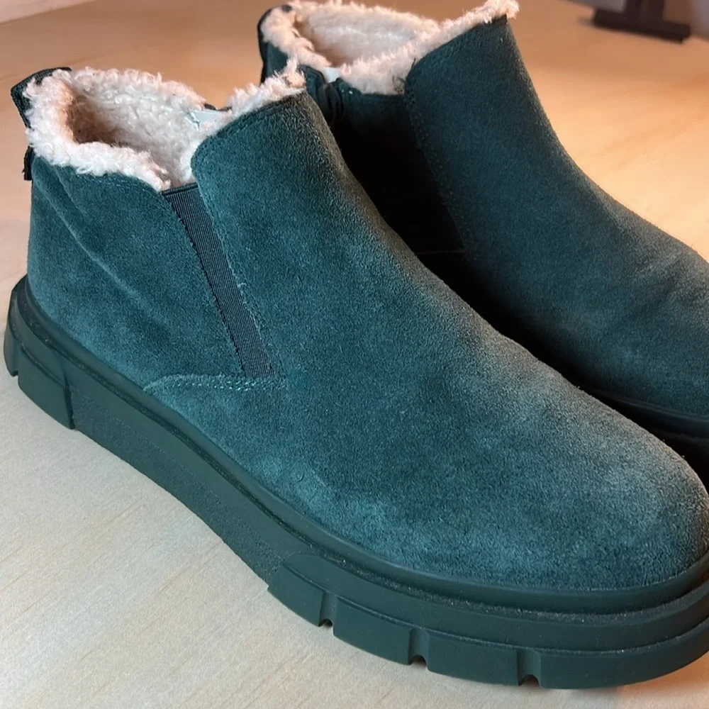 Franco Sarto Green Suede Women's Ankle Boots Sz 7.5